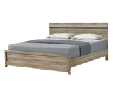 1pc Queen Size Bed Natural Wood Finish Well-crafted Bed Frame Modern Rustic Wooden Bedroom Furniture