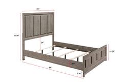 1pc Contemporary King Panel Bed Sleek Minimalist Design Soothing Grey Oak Finish