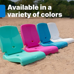 Foldable Adult Flip Seat, Portable Outdoor Chair for Poolside, Tailgating, Camping, Sporting Events, Picnic and Beach Chair, Provides Back Support When Sitting on Ground, White