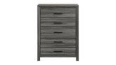 Denver Modern Style 5-Drawer Chest Made with Wood in Gray same as G150108544 ( NJ Inventory)