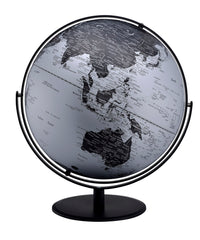 20.5" Tall-black and Silver Globe with 3D Mountain Landscape