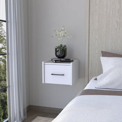 Elfrida Wall-Mounted Nightstand, Sleek Single-Drawer Design with Spacious Top Shelf