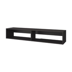 FM FURNITURE Central Floating media rack in melamine with two shelves. Wengue