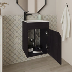 FM FURNITURE Nelson Bathroom Floating Vanity with a Door, Wengue