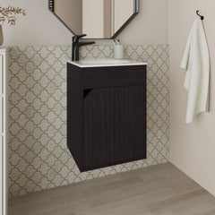 FM FURNITURE Nelson Bathroom Floating Vanity with a Door, Wengue