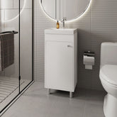 FM FURNITURE Oracle Bathroom Vanity, Single Door, Two Storage Shelves, White