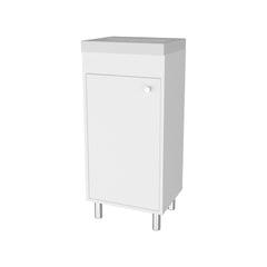 FM FURNITURE Oracle Bathroom Vanity, Single Door, Two Storage Shelves, White