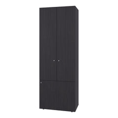 FM FURNITURE Tolleson 3-Door Tall Wardrobe Cabinet with 4 Shelves 鈥 Freestanding Storage Armoire for Bedroom or Entryway, Wenge