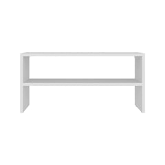 Shoe Rack, 2 Open Shelves, Low Horizontal Design, Freestanding Unit, Bedroom Use, White
