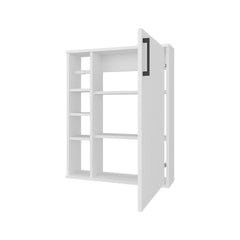 Yoder, Bathroom Cabinet, 4 Open Shelves, 1 Door, White