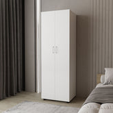 FM FURNITURE Pisinemo Armoire with 2 Doors and Hanging Rod, White