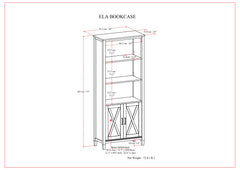 Ela - Bookcase - Smoky Brown