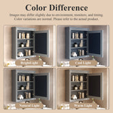 24'' x 27'' Wall Mounted Bathroom Storage Cabinet with Mirror, Medicine Cabinet with Height Adjustable Shelf, Over the Toilet Space Saver Cabinet