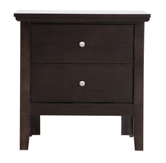 Chic Espresso Nightstand With Storage Drawers