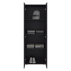 FM FURNITURE World 2-Door Tall Wardrobe Cabinet, 4 Shelves, Vertical Storage, 66.9 inchH 鈥 Bedroom, Wenge
