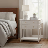 Carmona White 2-Drawer Tray Top Nightstand