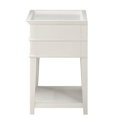 Carmona White 2-Drawer Tray Top Nightstand