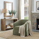 Earl Caper Skirted Swivel Chair