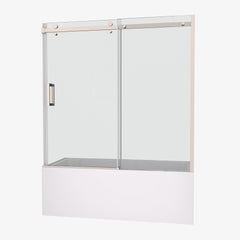 Bathtub shower door, sliding door, with 5/16" tempered glass and Polished finish 6058