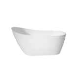Premium High-back Acrylic Free Standing Bath tubs,Oval-Shape Stand Alone White Soaker Tub(59×32 Inch)