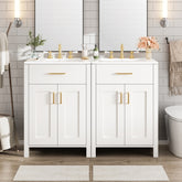 Modern 48-Inch Bathroom Vanity with Ceramic Sink, Soft-Close Doors, Flip Drawer, Double-Layer Door Shelves, Elegant Storage Solution