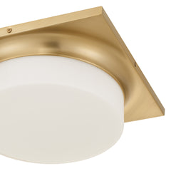 13-in Antique Brass LED Flush Mount