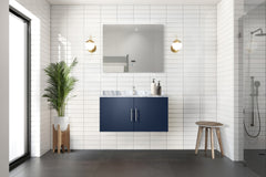 Navy Blue Bath Vanity 36 in. W x 22 in. D, with Carrara Marble Top