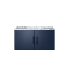Navy Blue Bath Vanity 36 in. W x 22 in. D, with Carrara Marble Top