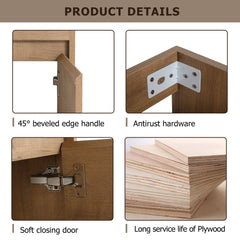Soft Close Doors Bathroom Vanity With Sink and Storage Rack,16 Inch For Small Bathroom