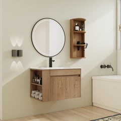 30" Wall-Mounted Bathroom Vanity With Sink and Storage Rack, Soft Close Doors,00612IMO-02730IMO Combination Cabinet(KD-Packing)