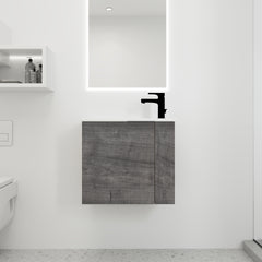 Bathroom Vanity with Sink 22 Inch for Small Bathroom,Floating Bathroom Vanity with Soft Close Door,Small Bathroom Vanity with Sink, 22x13 (KD-Packing)