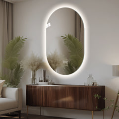 48*30 inch Smart Wall Mounted LED Touch Screen Anti-fog Mirror Bathroom Mirror, Barber Shop Mirror