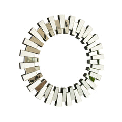 32'' Kaltis Mirror, Wall-mounted Modern Decorative Circle PU Mirror, Irregular Shape, Suitable for Bathroom, Bedroom, Living Room, Corridor, Entryway, etc.