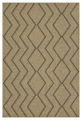 Earth GC_NTL1010 Jute/Black 5 ft. 3 in. x 7 ft. 3 in. Indoor/Outdoor Area Rug