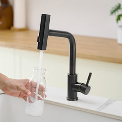 360° Rotation Pull-Down Kitchen Faucet with 3 Spray Modes - Oil Rubbed Bronze /Stainless Steel High-Arc Sink Faucet