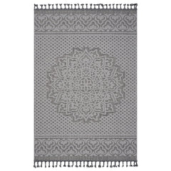 Guros Collection 5X7 Gray / White / Medallion Indoor / Outdoor Area Rug