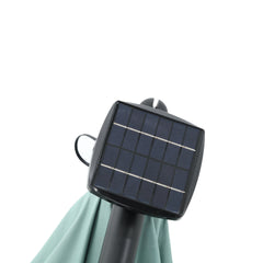 10ft Solar LED Offset Hanging Market Patio Umbrella ( Light green )(No Base)