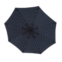 10ft Solar LED Offset Hanging Market Patio Umbrella (Navy blue )(No Base)