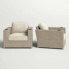 Fully Assembled Outdoor Lounge Chairs with Cushions, Set of 2