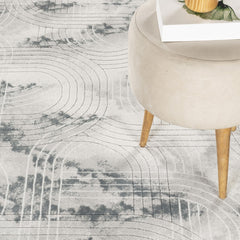 Geometrix GC_DIM1003 Gray 7 ft. 10 in. x 10 ft. 6 in. Area Rug