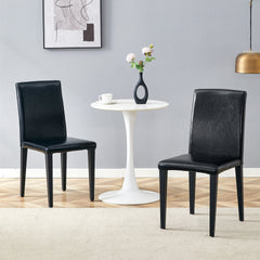 Two black PU dining chairs, simple and versatile, comfortable and accompanied. The exquisite and multifunctional dining chair has opened up a comfortable new experience. (2-piece set)W1151P263129