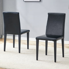 Two black PU dining chairs, simple and versatile, comfortable and accompanied. The exquisite and multifunctional dining chair has opened up a comfortable new experience. (2-piece set)W1151P263129