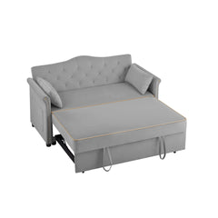 Grey Velvet Sleeper Sofa Bed