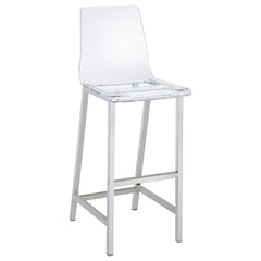 Clear and Chrome Bar Stools (Set of 2)