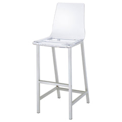 Clear and Chrome Bar Stools (Set of 2)