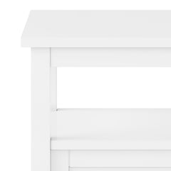 Warm Shaker Solid Wood 20 inch Wide Transitional End Table in White