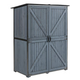 Outdoor Storage Cabinet 55.1"L X 29.1"W X 68.9"H, Garden Shed Tool Shed with Metal Frame Structure for Backyard Garden Patio Lawn (Blue Gray)