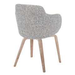 Boyne Contemporary Dining/Accent Chair in Whitewashed Wood and Dark Grey Noise Fabric by LumiSource - Set of 2