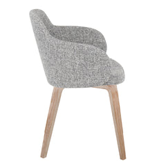 Boyne Contemporary Dining/Accent Chair in Whitewashed Wood and Dark Grey Noise Fabric by LumiSource - Set of 2