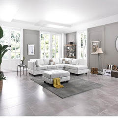 Malone G647B-SC Sectional (Without Ottoman), WHITE